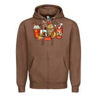 Chestnut labradoodle coffee cups Zipper Hoodie - Zillion Design Studio