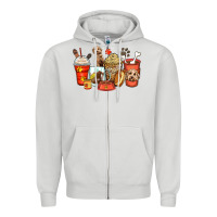 Dove Grey labradoodle coffee cups Zipper Hoodie - Zillion Design Studio