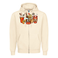 Sandshell labradoodle coffee cups Zipper Hoodie - Zillion Design Studio