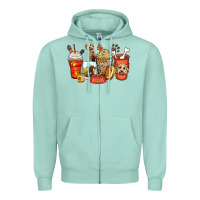 Seafoam labradoodle coffee cups Zipper Hoodie - Zillion Design Studio