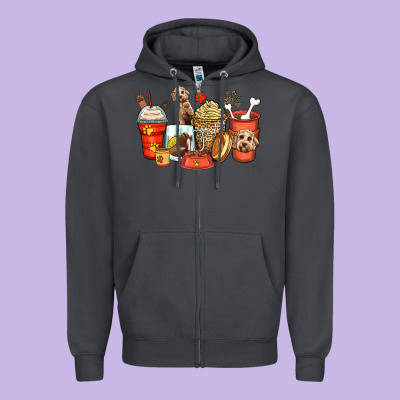 Zipper Hoodie labradoodle coffee cups