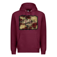 Burgundy buffalo plaid christmas camouflage glitter background Premium Hoodie - Jasminsmagicworld