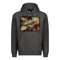 Charcoal Heather buffalo plaid christmas camouflage glitter background Premium Hoodie - Jasminsmagicworld
