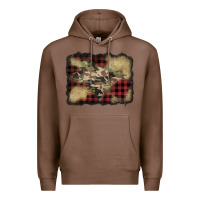 Chestnut buffalo plaid christmas camouflage glitter background Premium Hoodie - Jasminsmagicworld