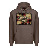 Coffee buffalo plaid christmas camouflage glitter background Premium Hoodie - Jasminsmagicworld