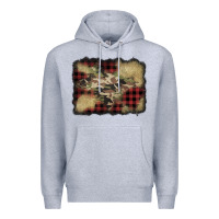 Heather Grey buffalo plaid christmas camouflage glitter background Premium Hoodie - Jasminsmagicworld