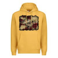 Mustard buffalo plaid christmas camouflage glitter background Premium Hoodie - Jasminsmagicworld