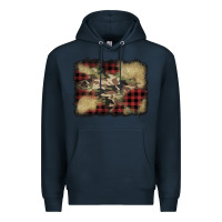 Navy buffalo plaid christmas camouflage glitter background Premium Hoodie - Jasminsmagicworld