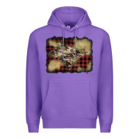 Purple buffalo plaid christmas camouflage glitter background Premium Hoodie - Jasminsmagicworld