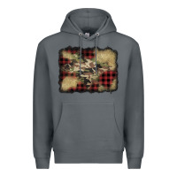 Rock buffalo plaid christmas camouflage glitter background Premium Hoodie - Jasminsmagicworld