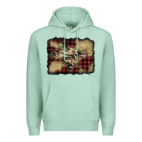 Seafoam buffalo plaid christmas camouflage glitter background Premium Hoodie - Jasminsmagicworld