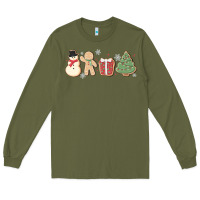 Army Green christmas gingerbread cookies Long Sleeve Tee - MaliasSmallBusiness