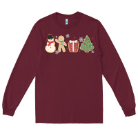 Burgundy christmas gingerbread cookies Long Sleeve Tee - MaliasSmallBusiness