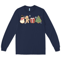 Navy christmas gingerbread cookies Long Sleeve Tee - MaliasSmallBusiness