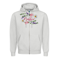 Dove Grey floral mother Zipper Hoodie - RanaPortraitStore