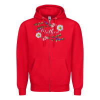 Red floral mother Zipper Hoodie - RanaPortraitStore