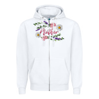 White floral mother Zipper Hoodie - RanaPortraitStore