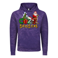 Cloud Purple cozy season with santa christmas tree cactus and gift Vintage Hoodie - AdoDesignShop