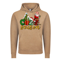 Vintage Coffee cozy season with santa christmas tree cactus and gift Vintage Hoodie - AdoDesignShop