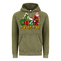 Vintage Olive cozy season with santa christmas tree cactus and gift Vintage Hoodie - AdoDesignShop