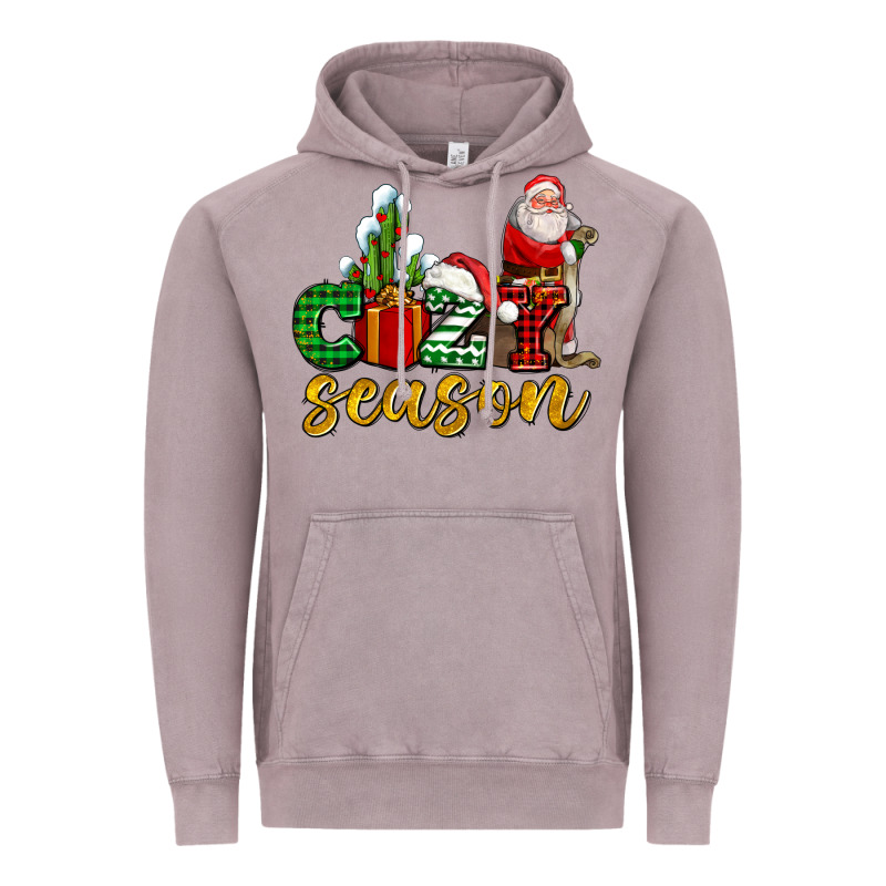 Cozy Season With Santa Christmas Tree Cactus And Gift Vintage Hoodie by AdoDesignShop | Teevron