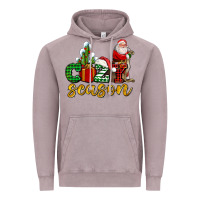 Vintage Zinc cozy season with santa christmas tree cactus and gift Vintage Hoodie - AdoDesignShop