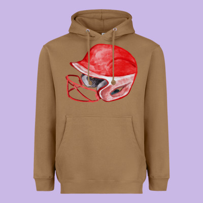 Red Softball Helmet Fa Element Heavyweight Hoodie Designed By Fadigitalartstudio