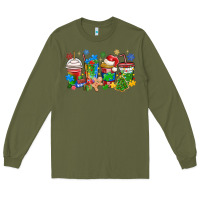 Army Green autism awareness christmas coffee Long Sleeve Tee - MaliasSmallBusiness