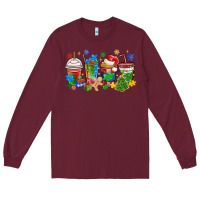 Burgundy autism awareness christmas coffee Long Sleeve Tee - MaliasSmallBusiness