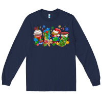 Navy autism awareness christmas coffee Long Sleeve Tee - MaliasSmallBusiness