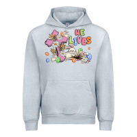 Heather Grey he lives with bunnys and eggs Urban Hoodie - MaliasSmallBusiness
