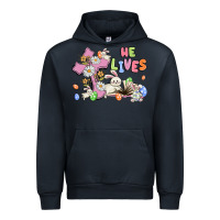 Navy he lives with bunnys and eggs Urban Hoodie - MaliasSmallBusiness