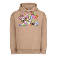 Pigment Burro he lives with bunnys and eggs Urban Hoodie - MaliasSmallBusiness