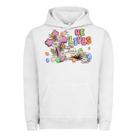 Pigment Lunar Rock he lives with bunnys and eggs Urban Hoodie - MaliasSmallBusiness