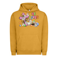 Pigment Peanut Butter he lives with bunnys and eggs Urban Hoodie - MaliasSmallBusiness