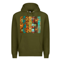 Army Green thanksgiving brushstroke Premium Hoodie - BarkalooDesign