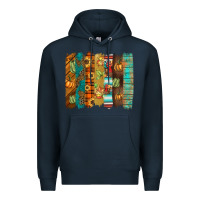 Navy thanksgiving brushstroke Premium Hoodie - BarkalooDesign