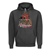 Charcoal Heather mother's day mama bear wıth bandana and glasses Zipper Hoodie - RanaPortraitStore