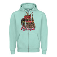 Seafoam mother's day mama bear wıth bandana and glasses Zipper Hoodie - RanaPortraitStore