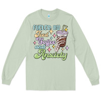 Matcha fueled by iced coffee and anxiety Long Sleeve Tee - MaliasSmallBusiness