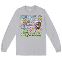 Moon Dust fueled by iced coffee and anxiety Long Sleeve Tee - MaliasSmallBusiness