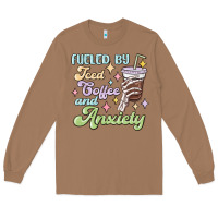 Toasted Coconut fueled by iced coffee and anxiety Long Sleeve Tee - MaliasSmallBusiness