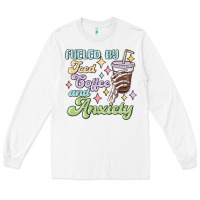 White fueled by iced coffee and anxiety Long Sleeve Tee - MaliasSmallBusiness