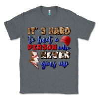 Charcoal Heather It's Hard To Beat A Person Who Never Gives Up Classic Tee - BundleAndBundleShop