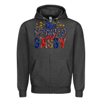 Charcoal Heather star spangled and sassy billie wilder Zipper Hoodie - texasbilliewilder