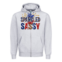 Heather Grey star spangled and sassy billie wilder Zipper Hoodie - texasbilliewilder