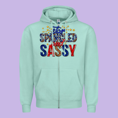 Zipper Hoodie star spangled and sassy billie wilder