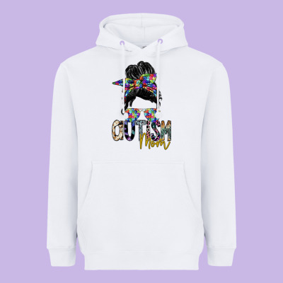 Autism Mom Heavyweight Hoodie Designed By Sublimationcraftshop