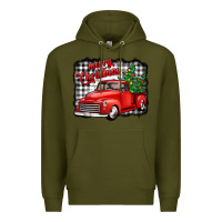 Army Green merry christmas red truck christmas trees Premium Hoodie - Jasminsmagicworld