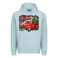 Blue Mist merry christmas red truck christmas trees Premium Hoodie - Jasminsmagicworld